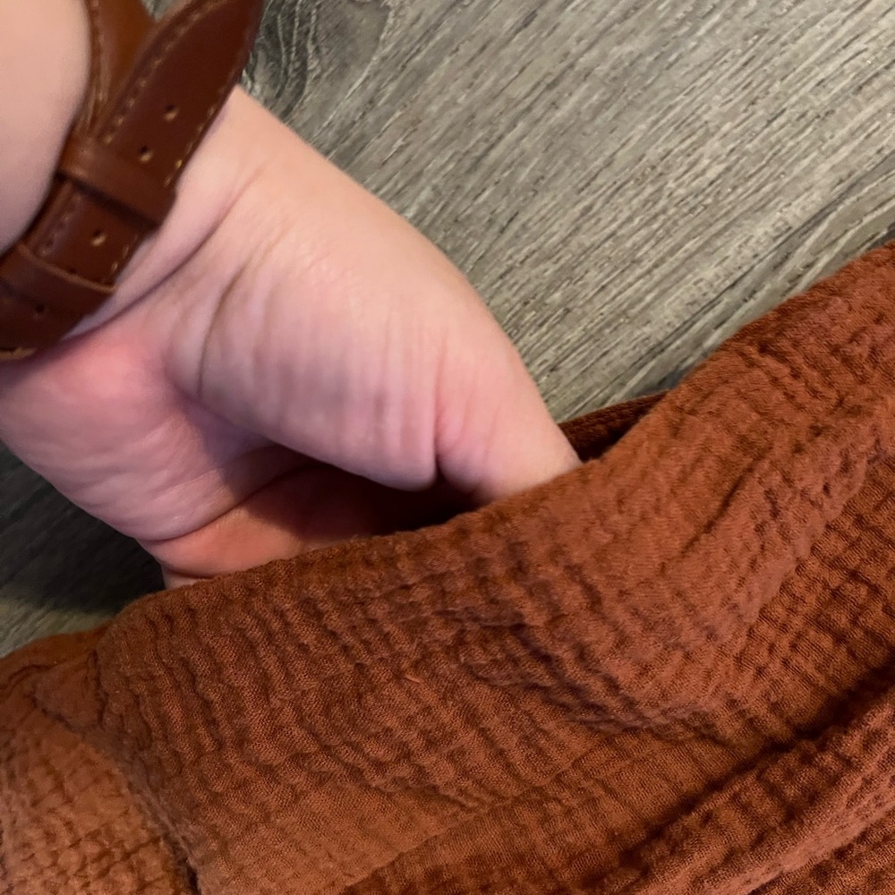Madewell Rust Brown V-Neck Midi Dress - Picture 6 of 8